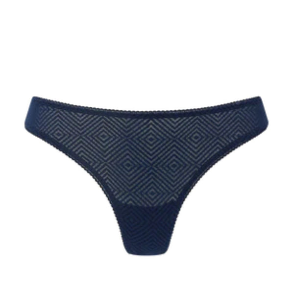 Sheer Deco Thong - Midnight