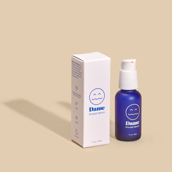 Massage Dame Arousal Serum directly to vulva for a warm and tingly sensation