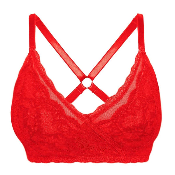 Lacey Racerback Bralette - Rose Red