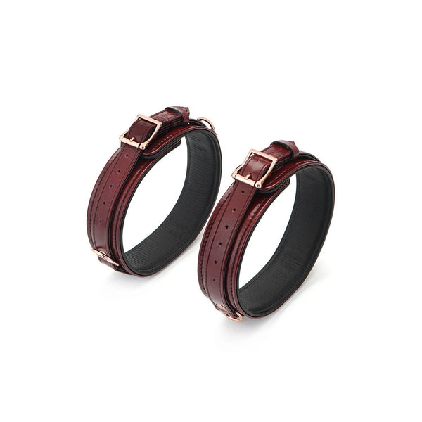 Leather Thigh cuffs - Wine Red