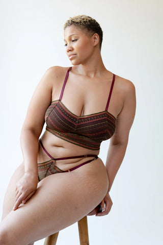 Sexy Bralette Underwear Bra Lace Plus Size Lingerie in Brown: XXL