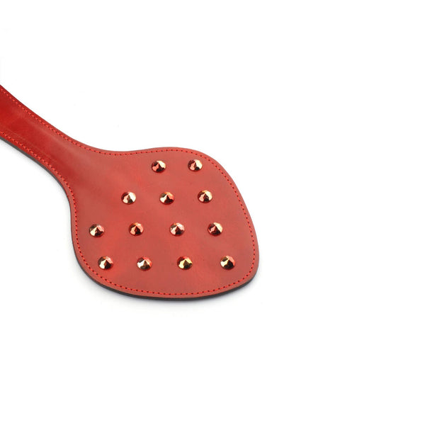 Luxury Red Leather Paddle with Red Rivets