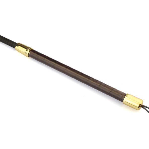 Luxury Brown Leather Crop with Brown Rivets