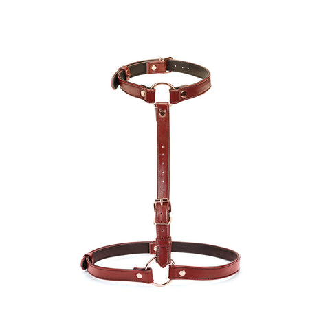 Wine Red Leather Waist Harness