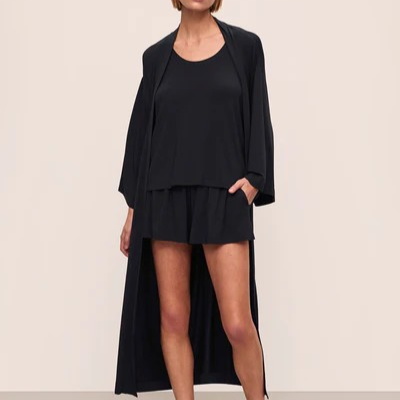 Gisele Separates Long Robe - Black