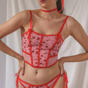 A Dozen Roses Printed Corset - Roses