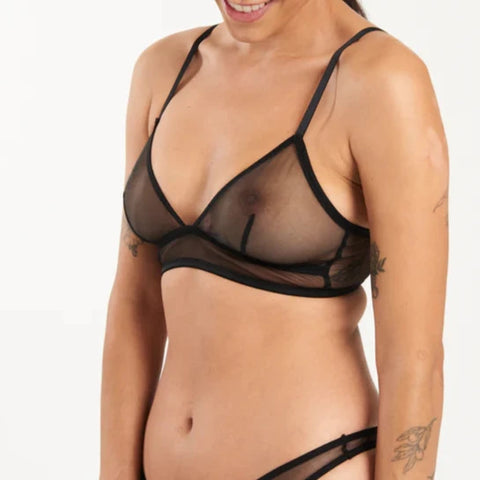 Bare Minimal Soft Triangle Bra - Black