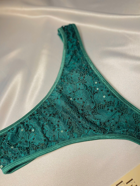 Thong - Emerald Sequin