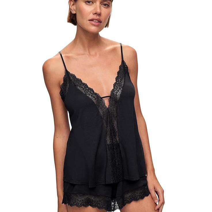 Lara Cami & Short PJ Set - Black - Eberjey