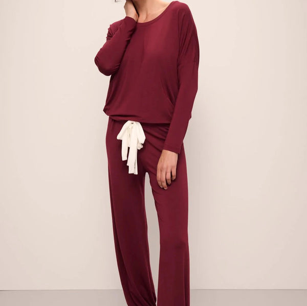 Gisele TENCEL™ Modal Slouchy PJ Set - Cabernet/Ivory