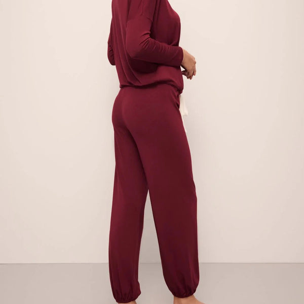 Gisele TENCEL™ Modal Slouchy PJ Set - Cabernet/Ivory