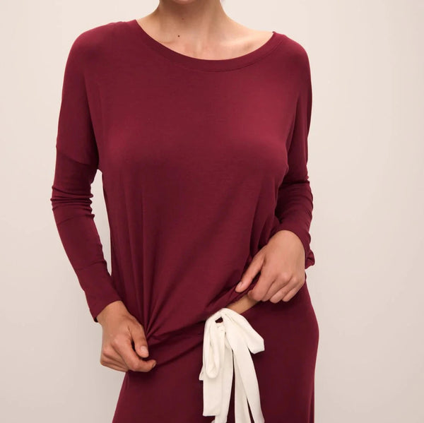 Gisele TENCEL™ Modal Slouchy PJ Set - Cabernet/Ivory