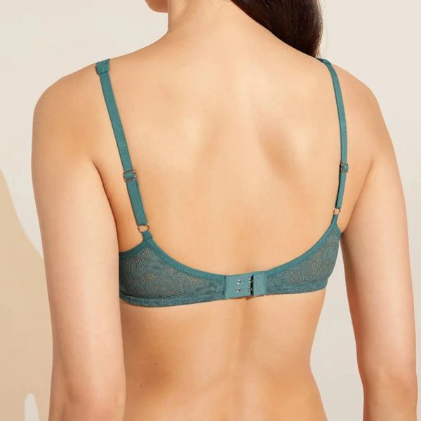 Soft Stretch Recycled Lace Plunge Bralette - Agave