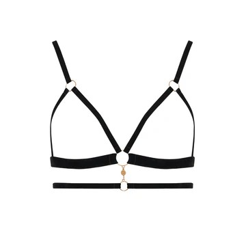 Simone Open Soft Bra Black/Gold-Bluebella