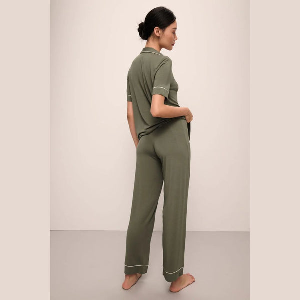 Gisele TENCEL™ Modal Short Sleeve & Pant PJ Set - Moss/Ivory