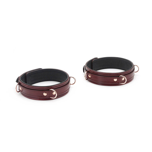 Leather Thigh cuffs - Wine Red