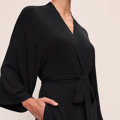 Gisele Separates Long Robe - Black