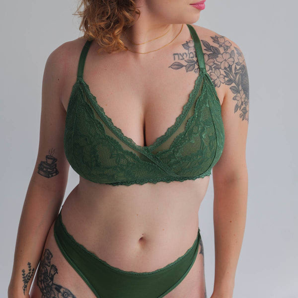 Lacey Racerback Bralette - Forest