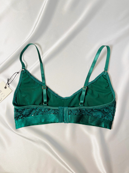 Scoop Neck Bralette - Emerald Sequin