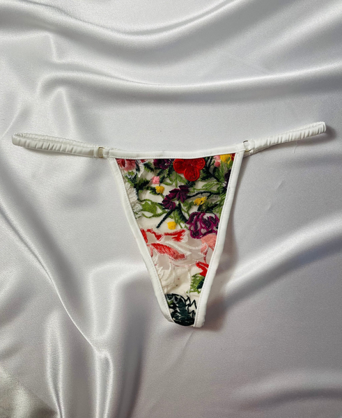 Embroidery G-String - Multi-Floral