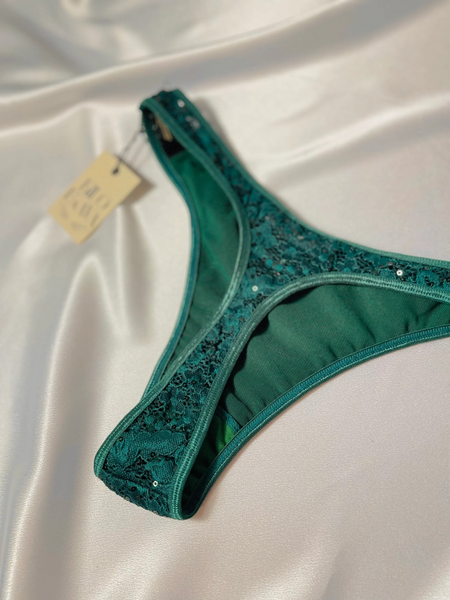 Thong - Emerald Sequin