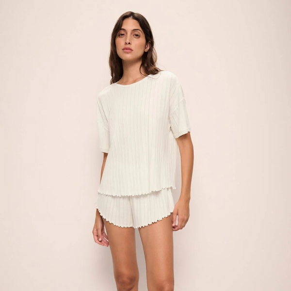 Pointelle Short and Short Sleeve Tee PJ Set