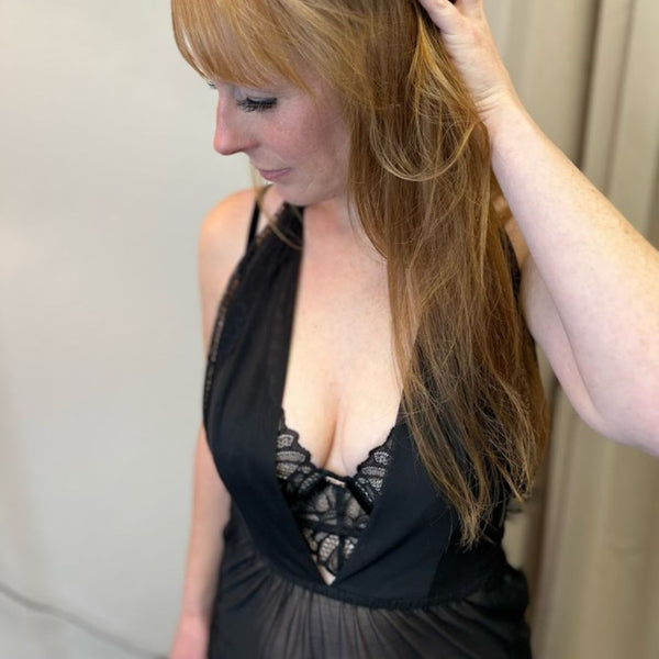 Entos Danai Long Gown with Deep V Halter