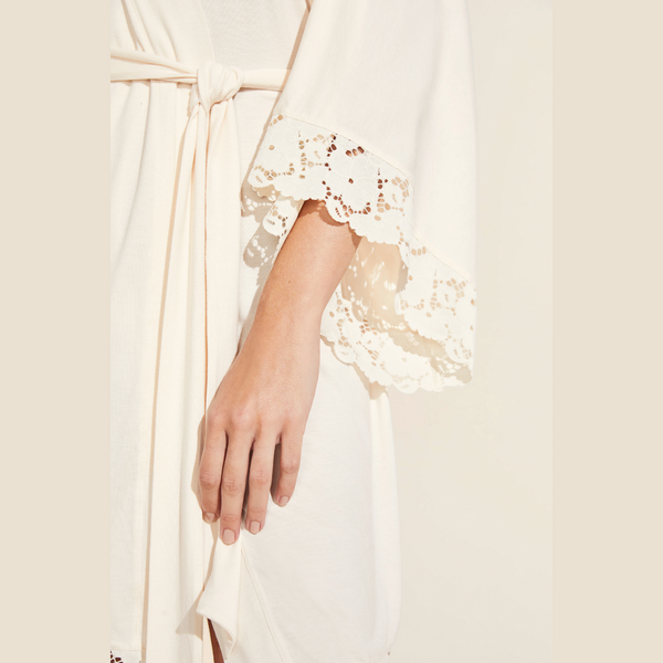 Naya Tencel Modal Robe with lace detail on sleeve