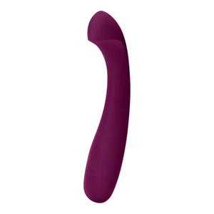 5-Speed/5-pattern G-spot Vibrator in Plum Color. Soft bulbed head and angled for internal stimulation.