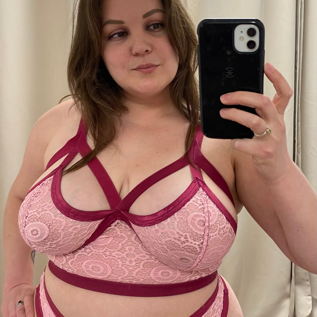 Triangle Cut-Out Bralette - Raspberry Fields